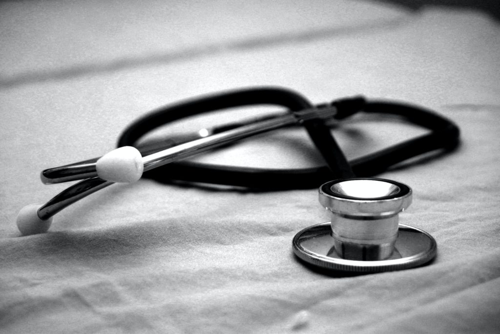 Black and white stethoscope